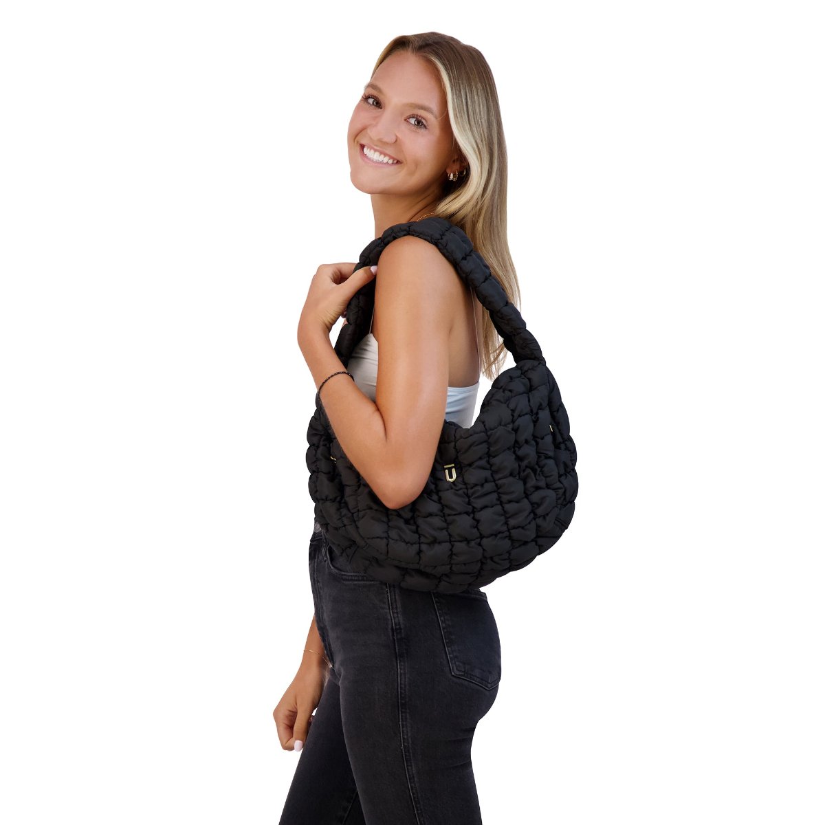 Ful Black Quilted Slouchy Handbag