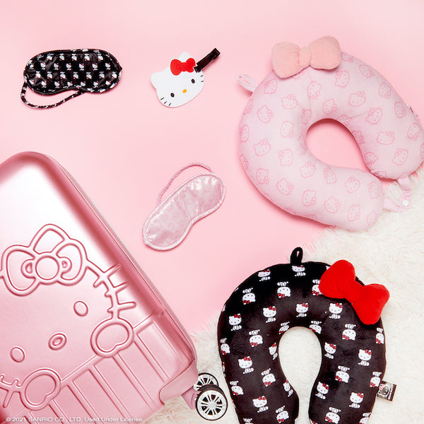 Hello Kitty Travel Neck Pillow in pink or black