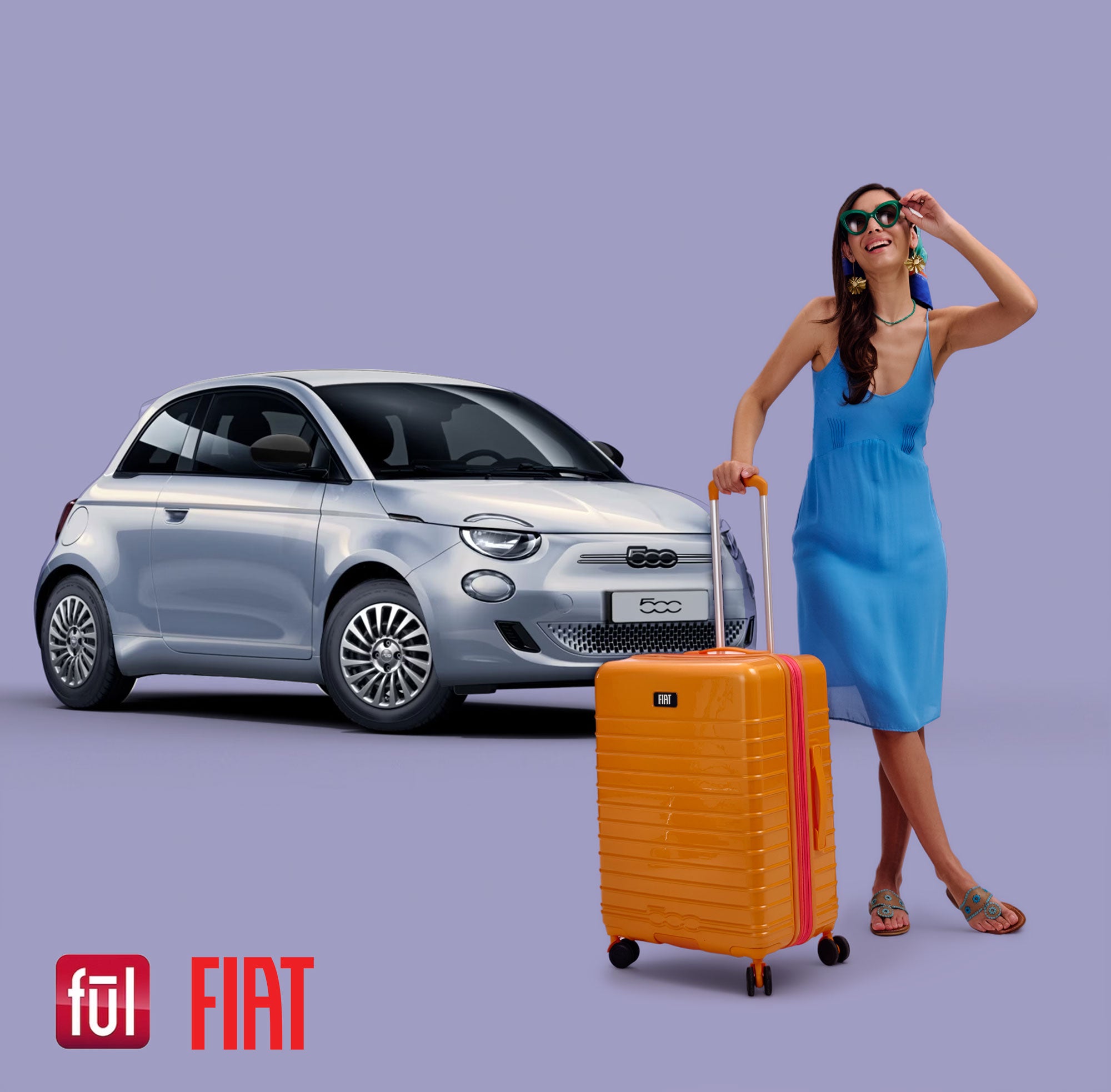 Fiat 500 x FUL 22" Expandable Hardside Carry-On Spinner, Orange