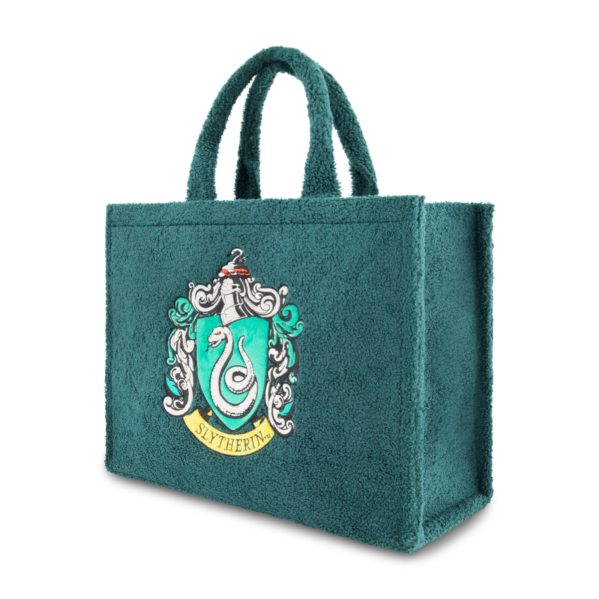 Harry Potter Slytherin Crest Sherpa Travel Green Tote with Trolley Band and adjustable removable shoulder strap