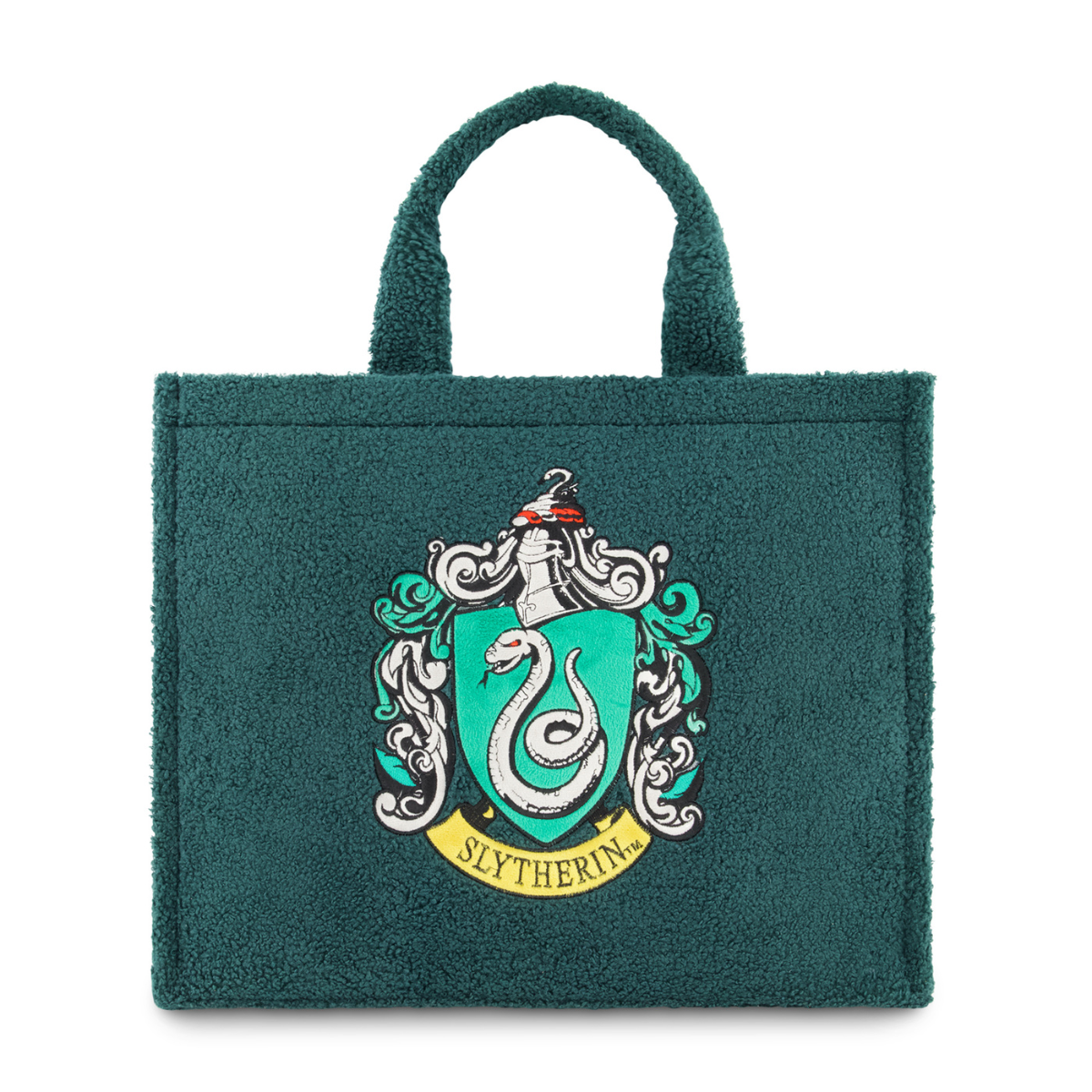 Harry Potter Slytherin Crest Sherpa Travel Green Tote with Trolley Band and adjustable removable shoulder strap