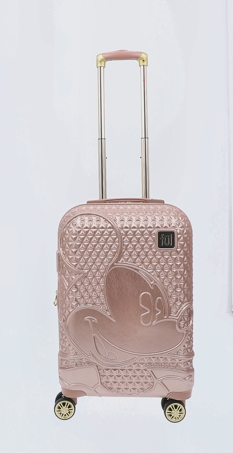 Adult Disney Luggage Mickey Mouse Texture Rolling Hard Sided Rose Gold 26"