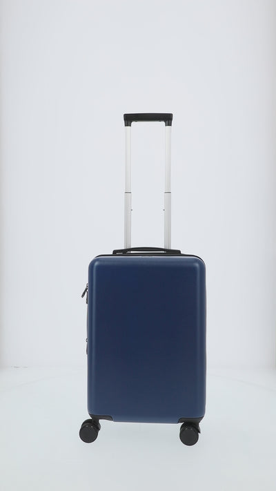 Modelo 22.5" Navy Blue Carry-On Hard Side Rolling Luggage Spinner Suitcase by Ful