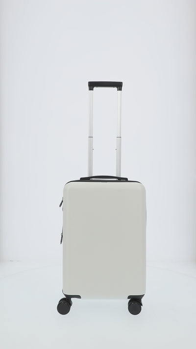 White Coca Cola 22.5" carry-on spinner suitcase rolling luggage by Ful