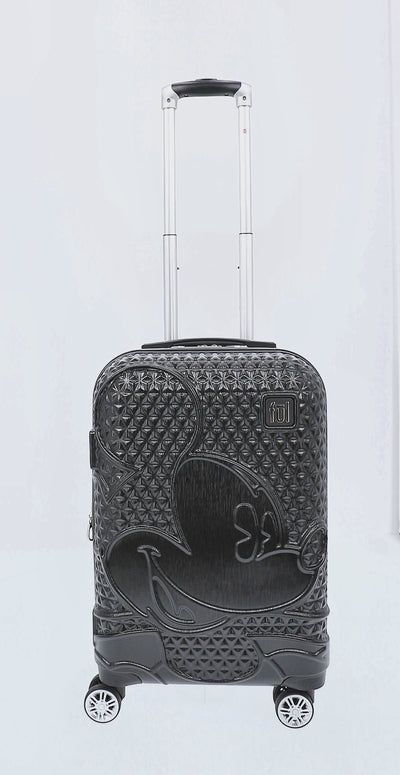 Adult Disney Luggage Mickey Mouse Texture Rolling Hard Sided Black 26"