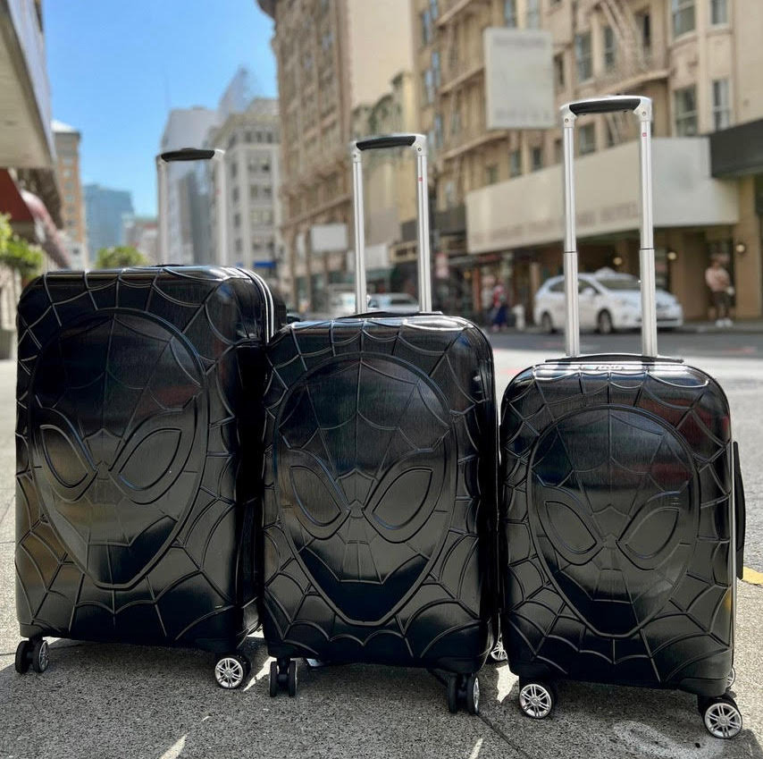 Ful Marvel Spiderman Black 3 Piece Hardsided Spinner Suitcase 21 inch 25 inch 29 inch Luggage Set