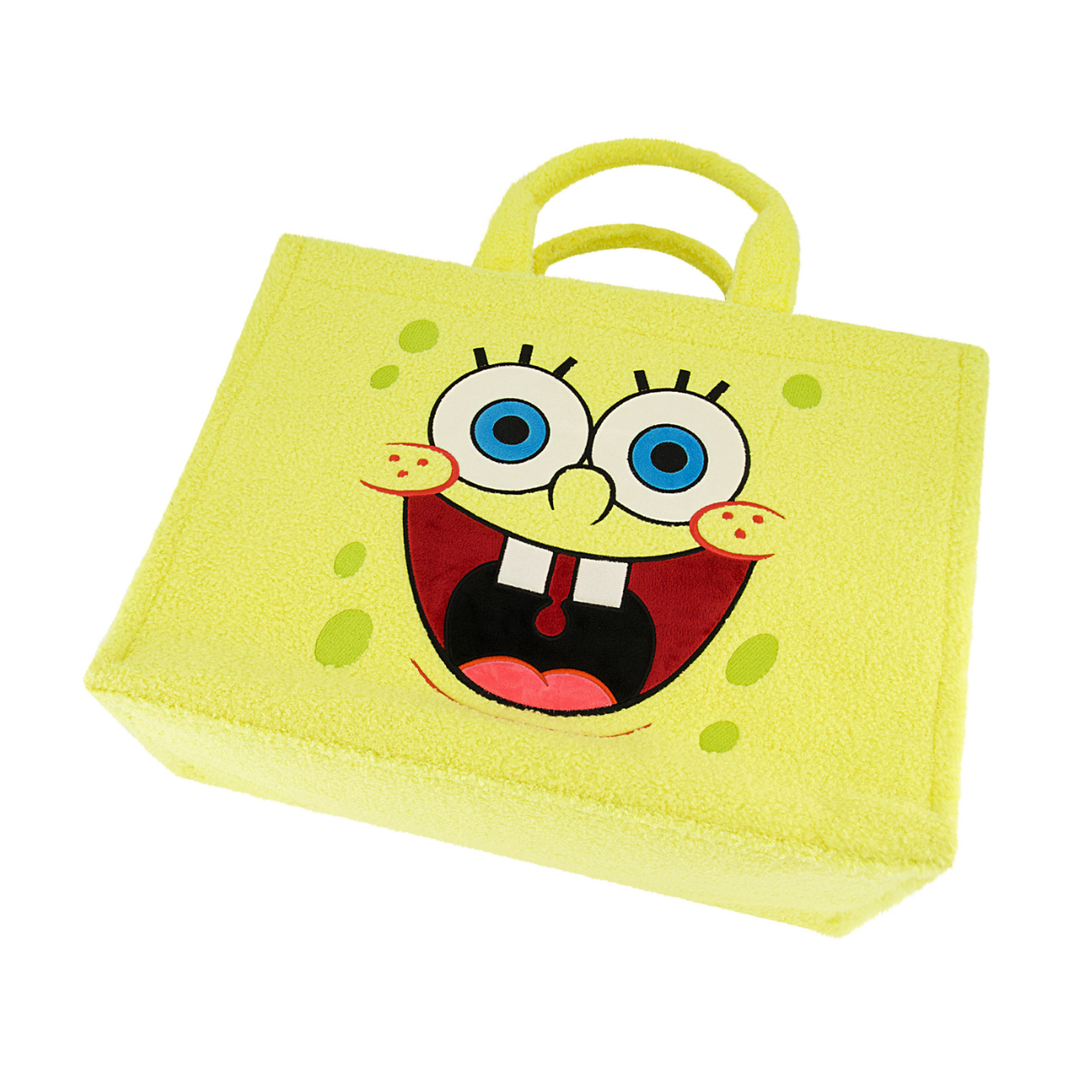 Yellow SpongeBob Travel Sherpa Tote with Trolley band and adjustable removable shoulder strap