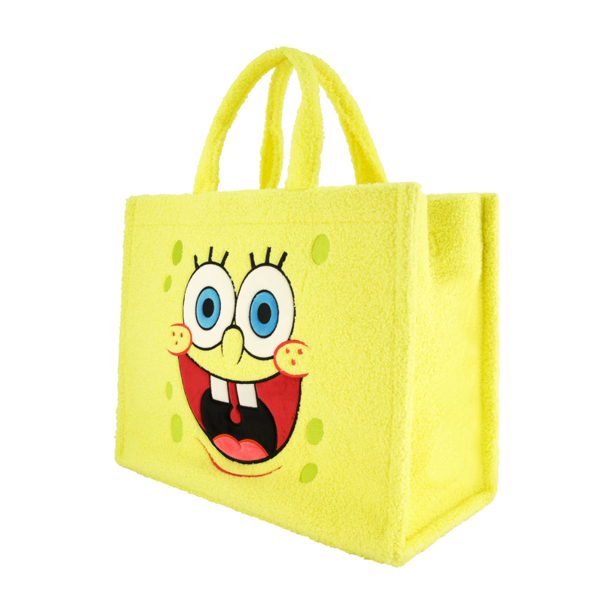 Yellow SpongeBob Travel Sherpa Tote with Trolley band and adjustable removable shoulder strap