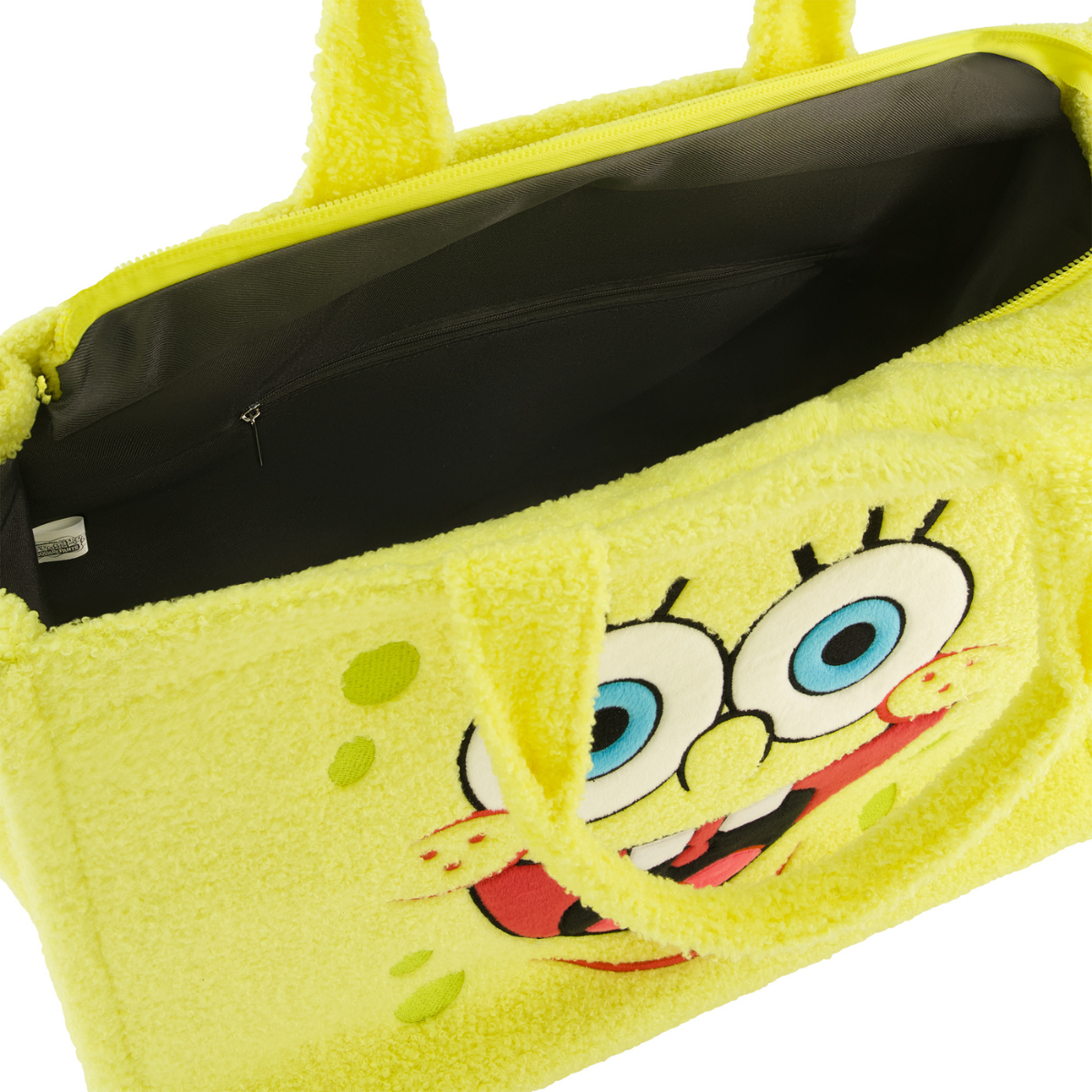 Yellow SpongeBob Travel Sherpa Tote with Trolley band and adjustable removable shoulder strap