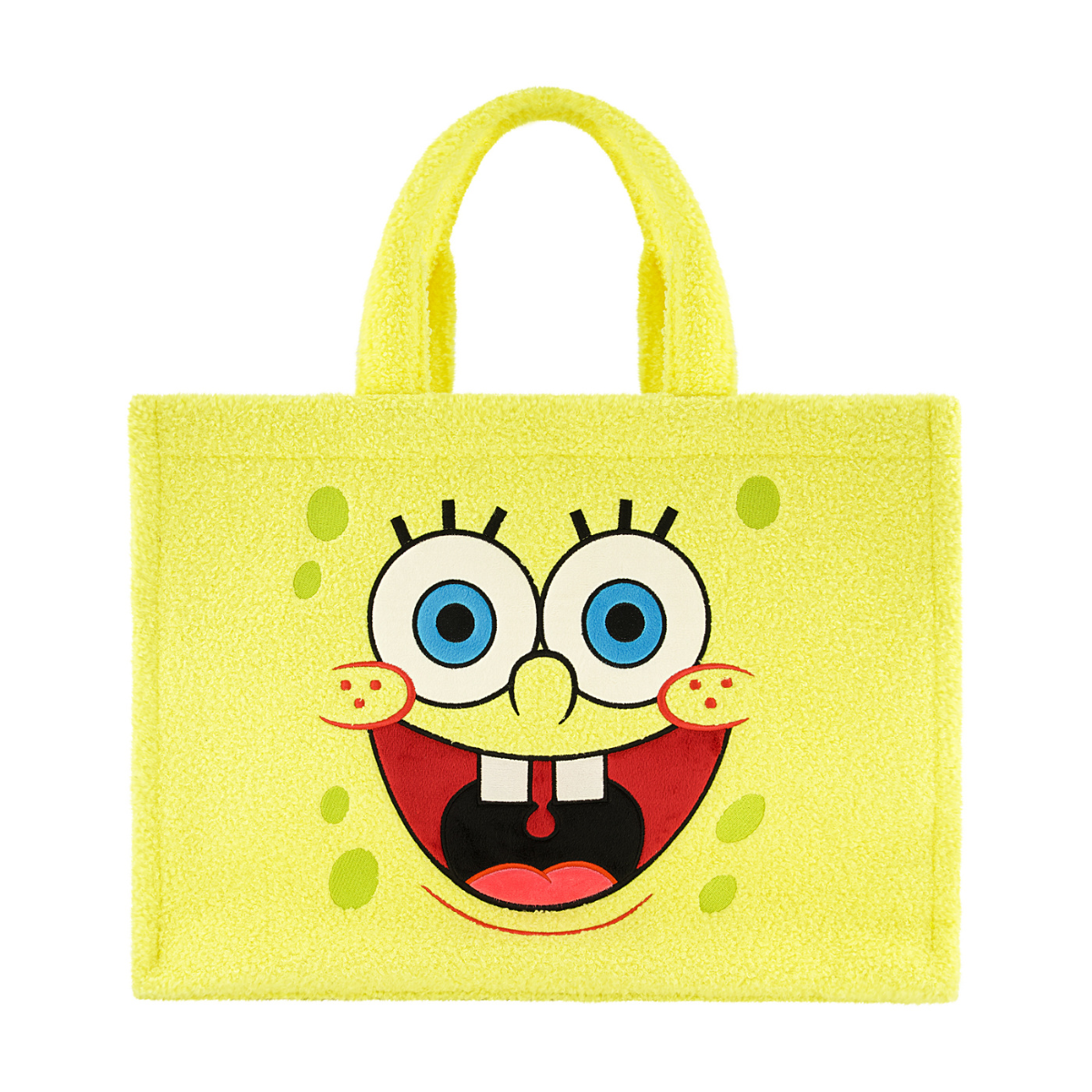 Yellow SpongeBob Travel Sherpa Tote with Trolley band and adjustable removable shoulder strap