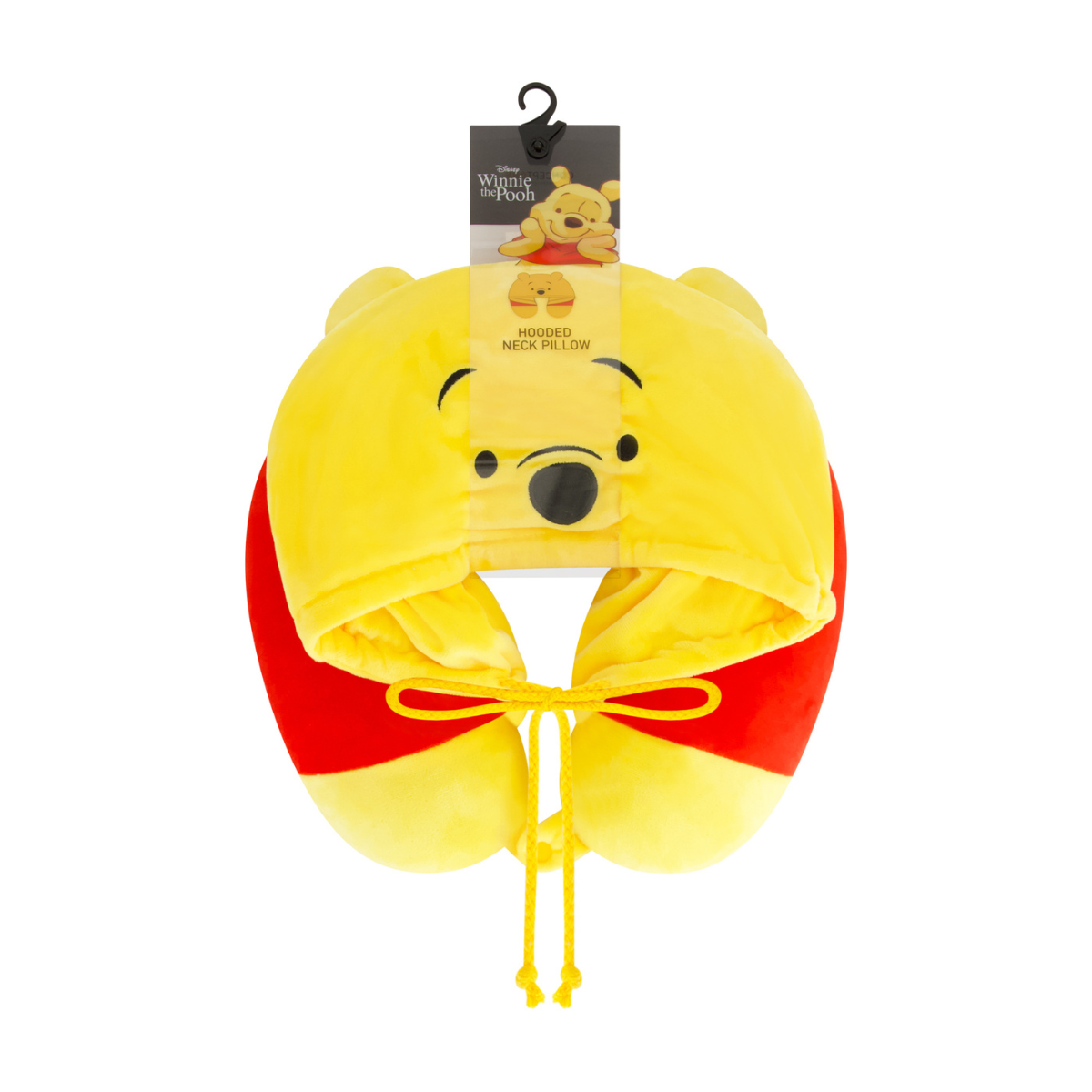 Yellow Disney Winnie the Pooh Hooded Travel Neck Pillow