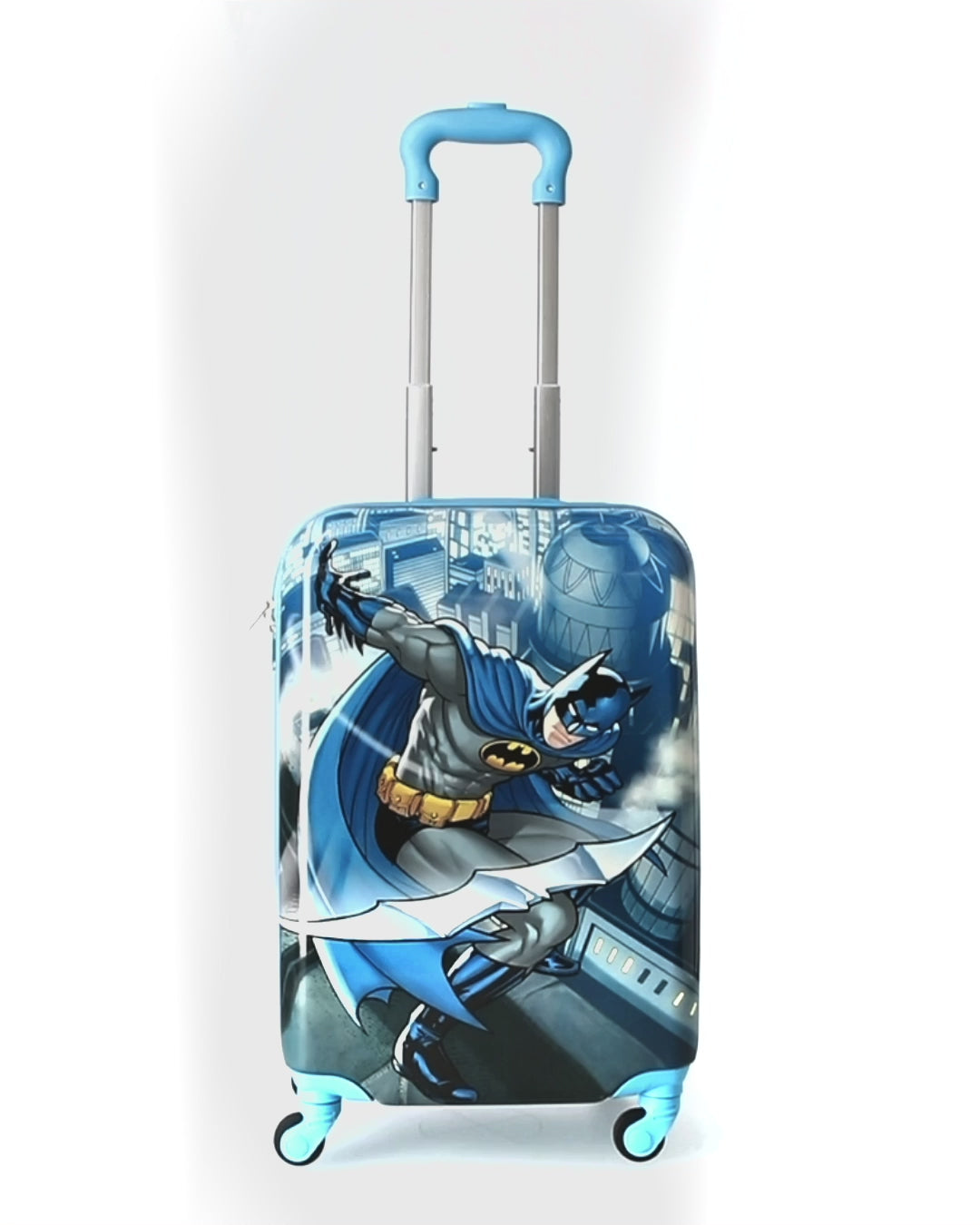 DC Comics Ful Batman Rooftop Hardside Spinner Carry on Suitcase - Blue 21 inch Best Rolling Luggage for Kids