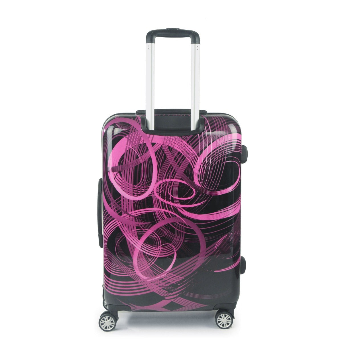 FUL Rolling spinner suitcase Luggage Pink Neon Laser 24" Pink and Black
