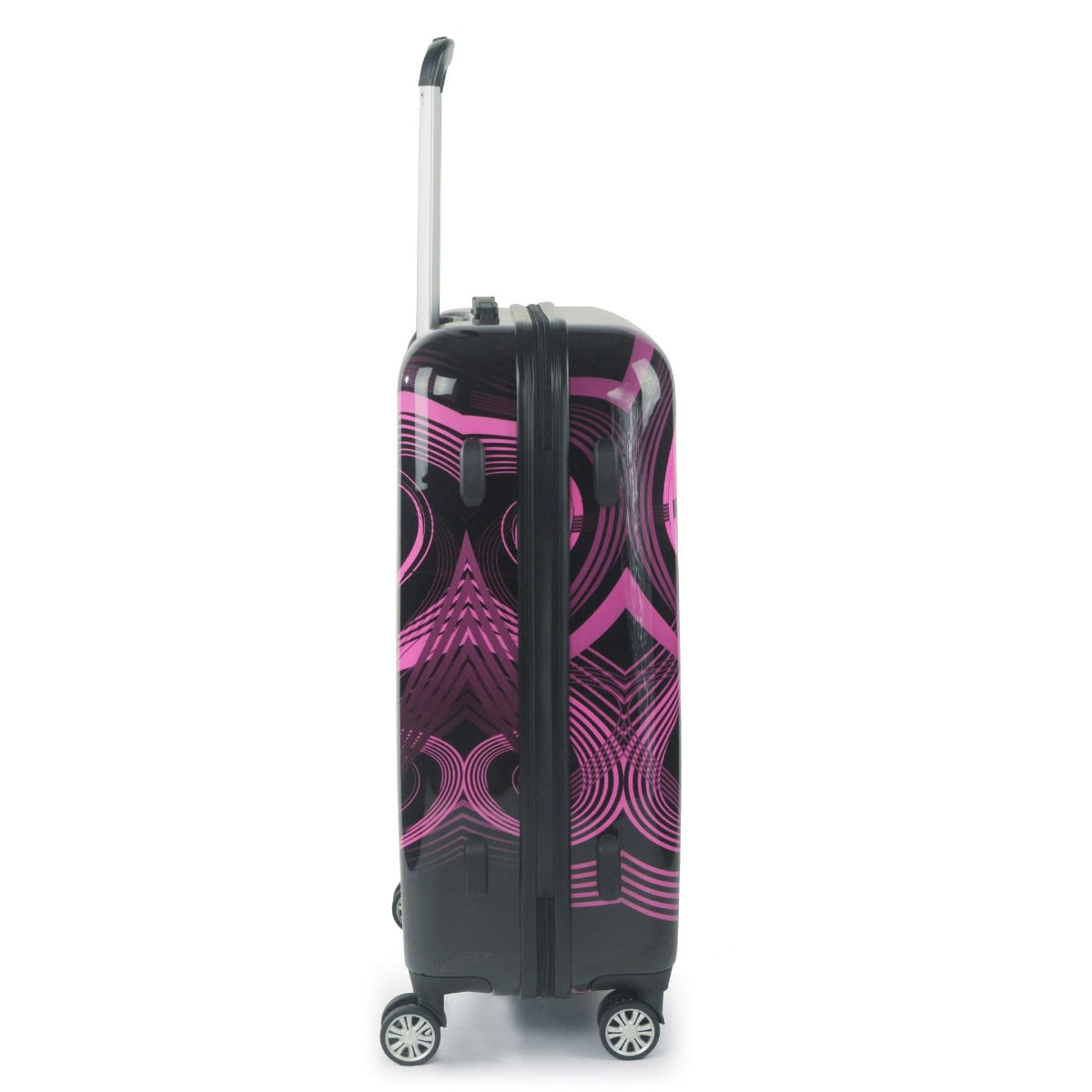 FUL Rolling Luggage Pink Neon Laser 24" Pink and Black