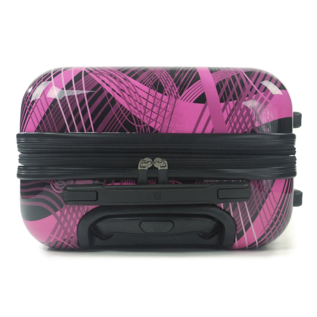 FUL Rolling Luggage Pink Neon Laser 24" Pink and Black
