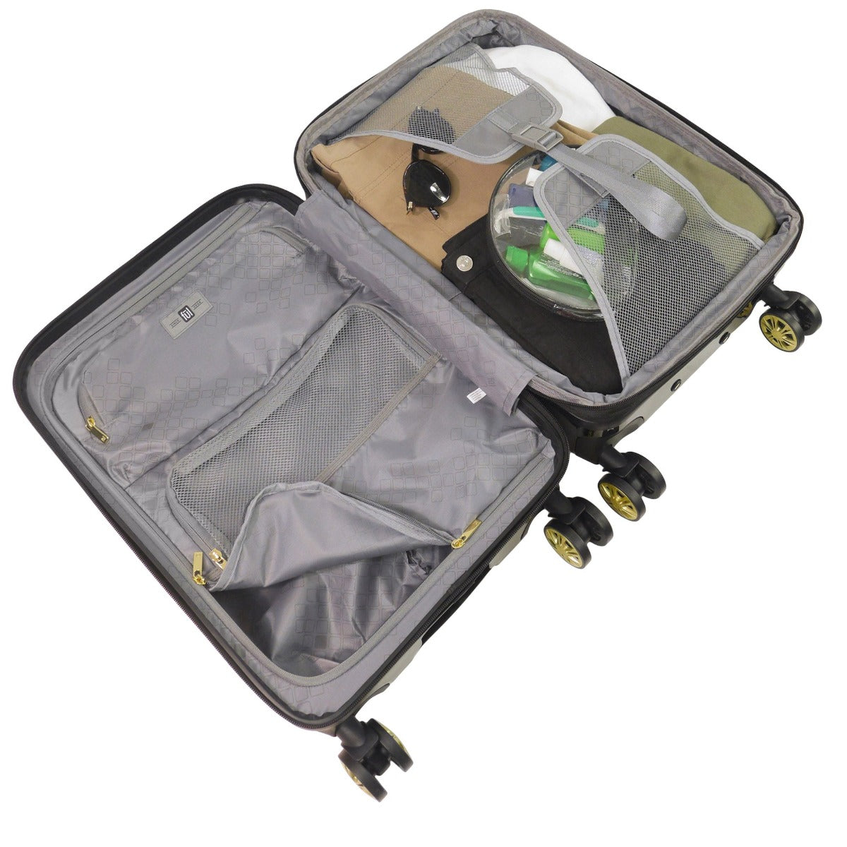 Ful Groove hardside spinner suitcase 3 Pc black luggage set interior