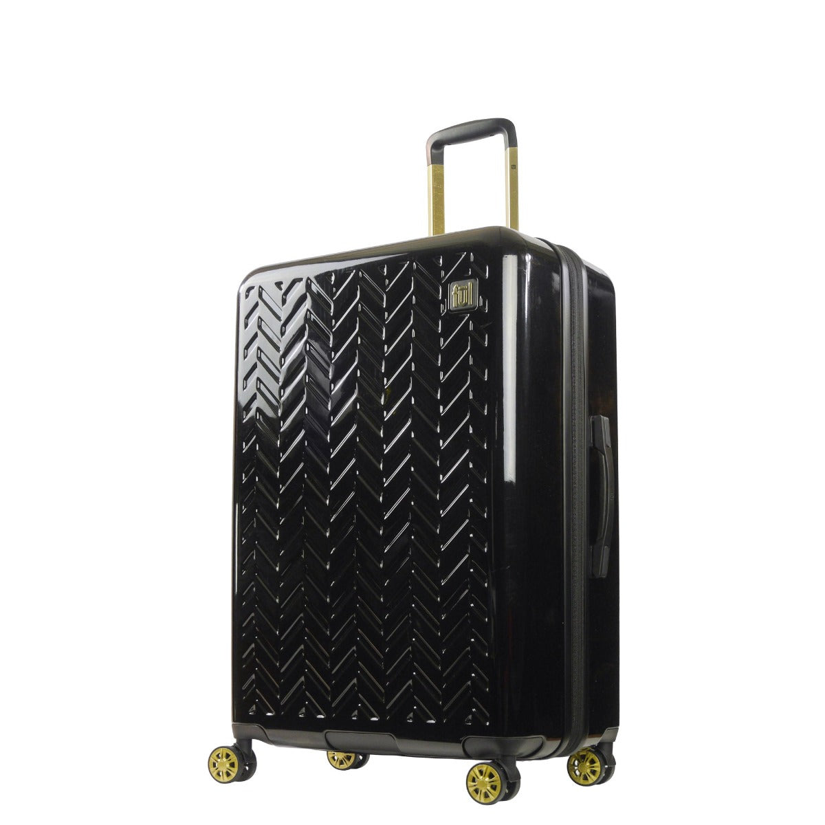 Ful Groove 31" hardside spinner suitcase checked black luggage gold details