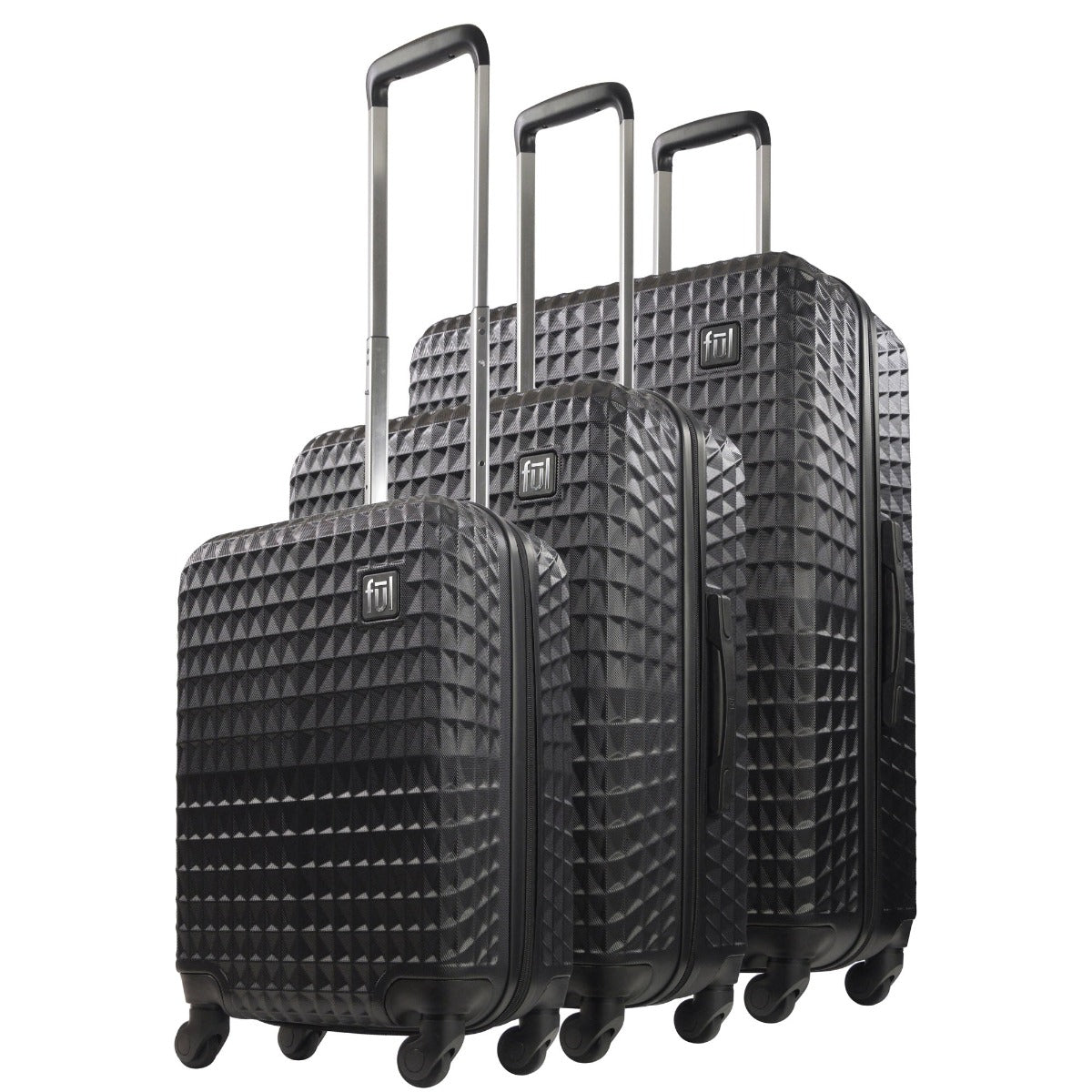 Ful Geo hard sided spinner suitcase hard sided 3 piece luggage set black