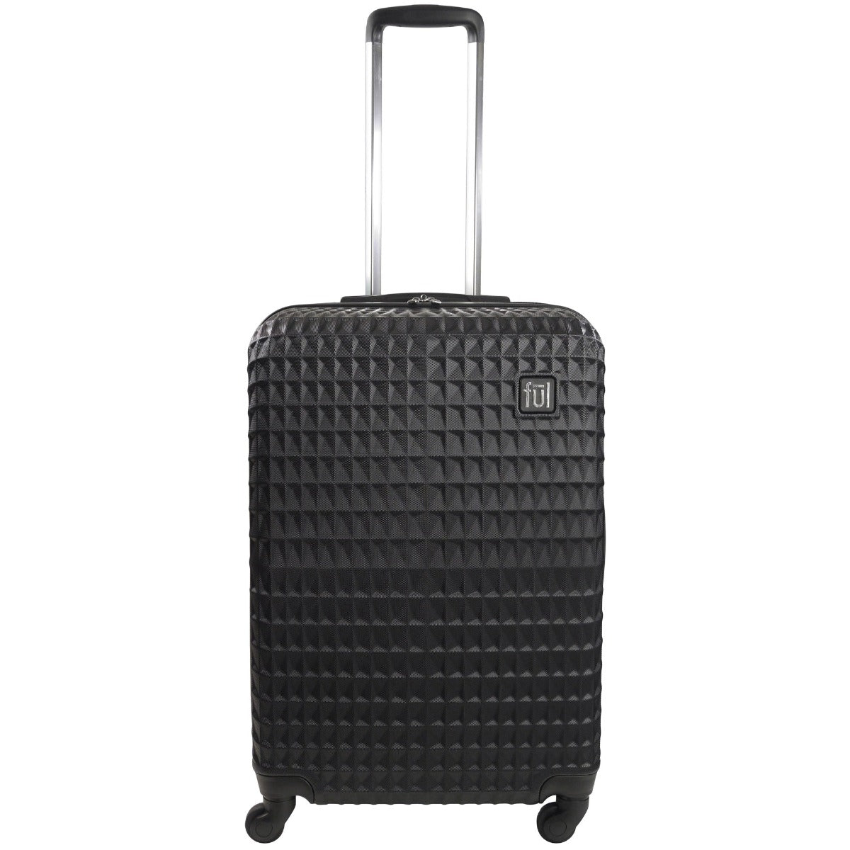 Ful Geo 26 inch checked luggage bag hard sided spinner suitcase black