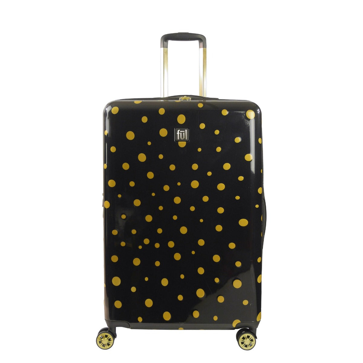 Ful Impulse Mixed Dots hardside spinner 31" checked luggage black gold suitcase