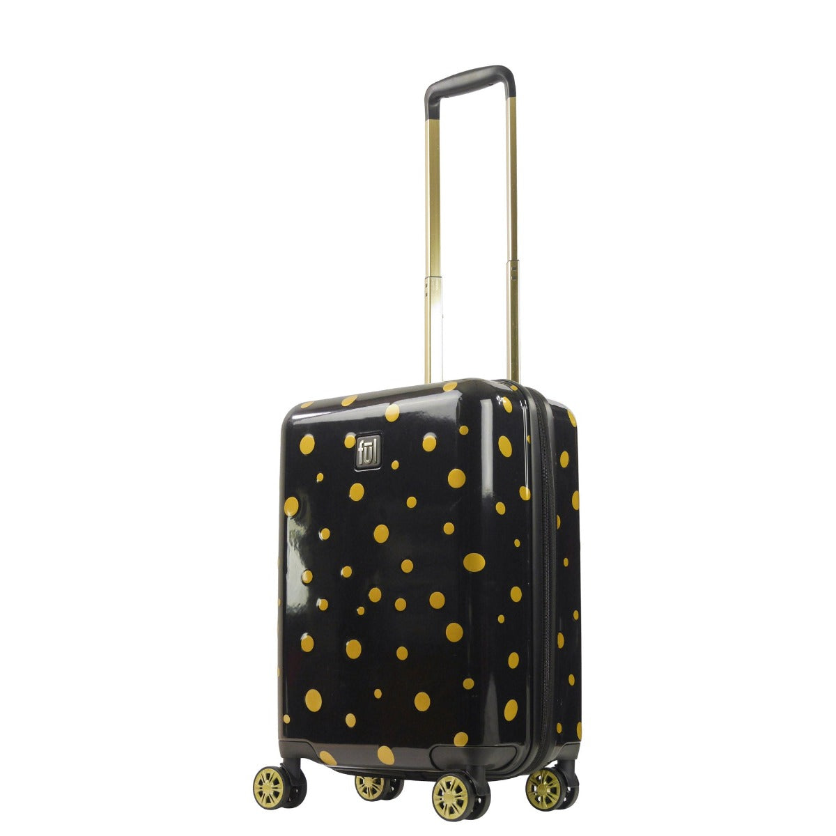 Ful Impulse Mixed Dots Hardside Spinner 22" Luggage carry-on black gold