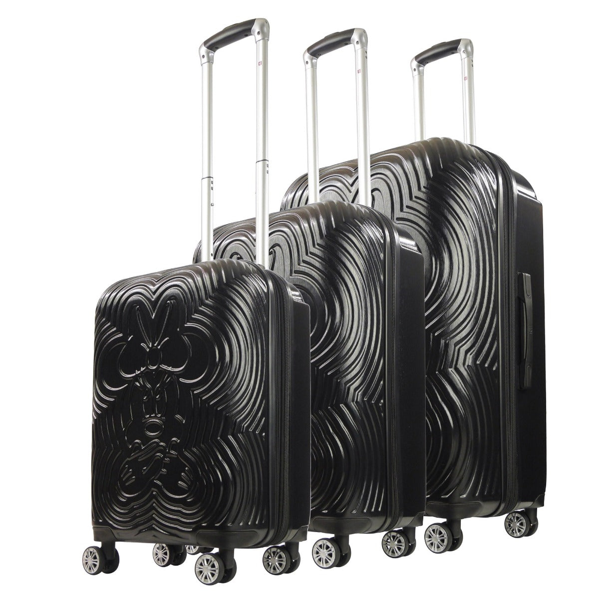 Disney Fūl Playful Minnie Mouse piece spinner suitcase Ful luggage set hard sided black