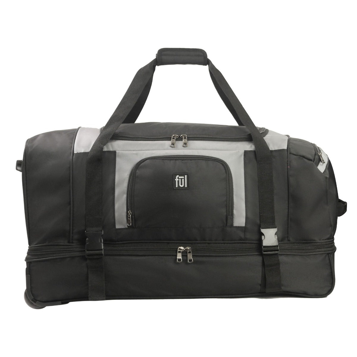 Rig Series 30" Split Level Ful Wheeled Rolling Duffel Travel Bag Black
