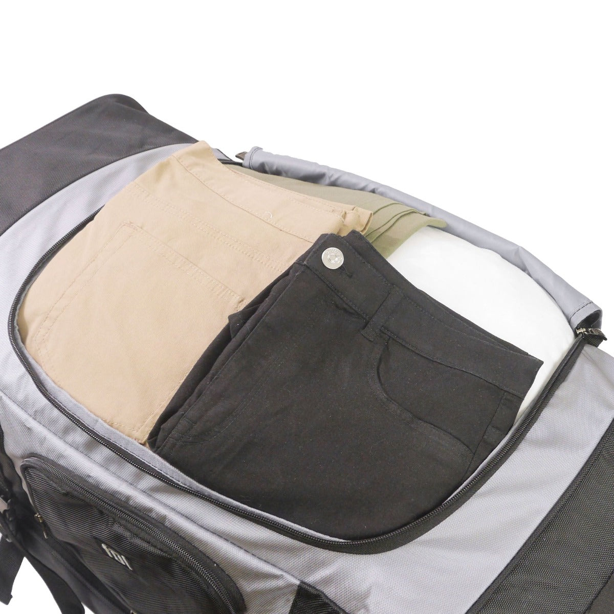 Black Rig Series 30 inch split level wheeled travel rolling duffle bag