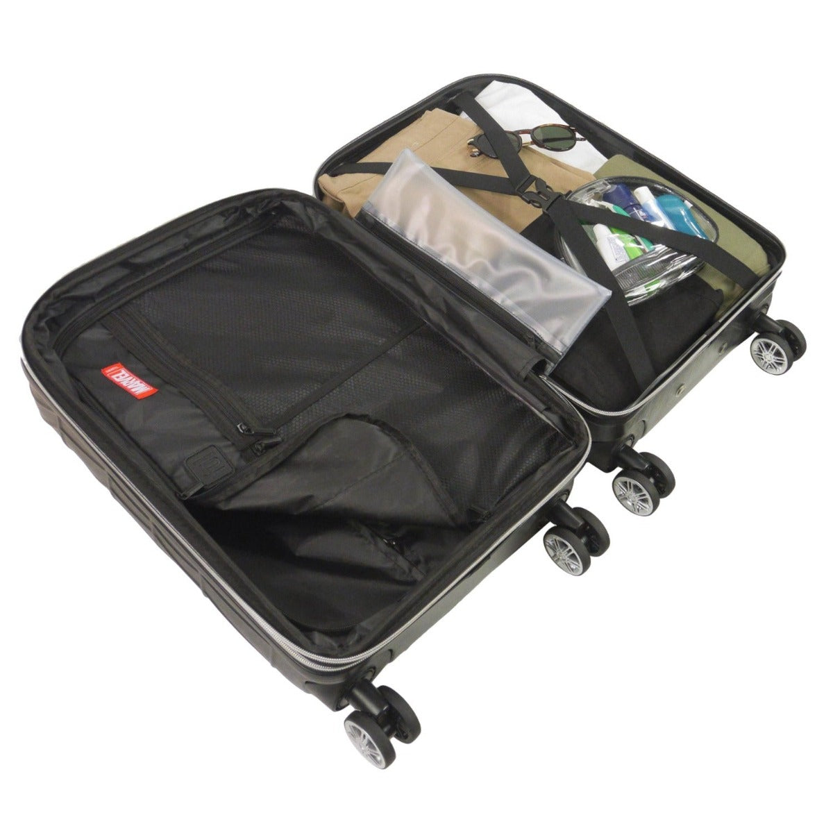 Black 3pc Suitcase Spiderman Luggage Set Spinner