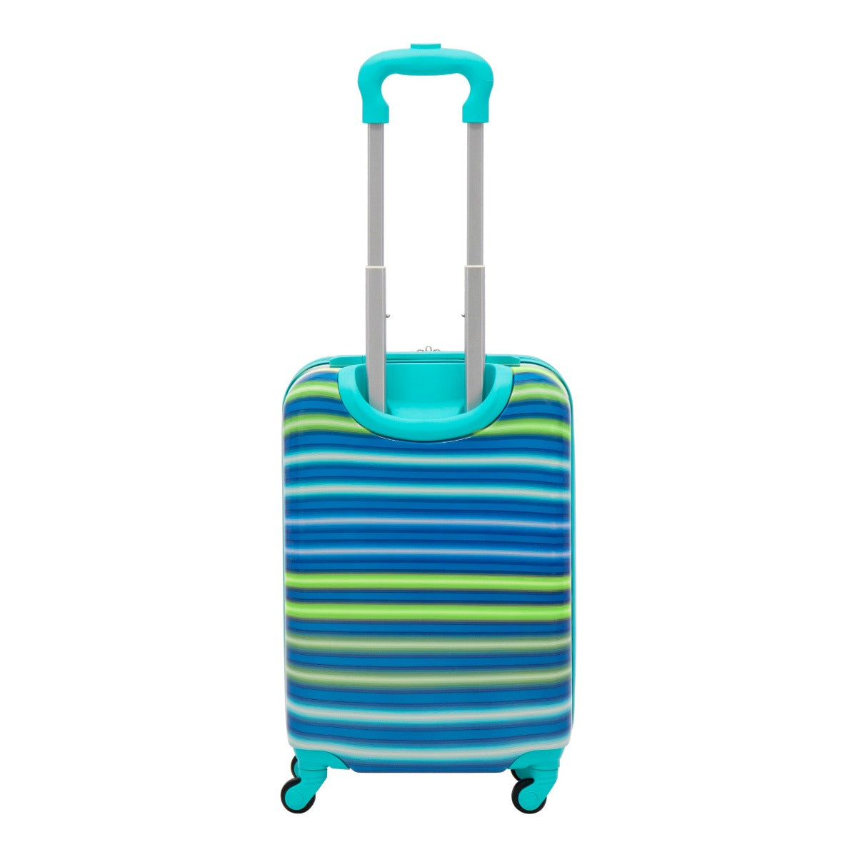 Disney Ful Stitch Neon Stripe Hardside Spinner Suitcase - Blue 21 inch Carry On Luggage for Kids