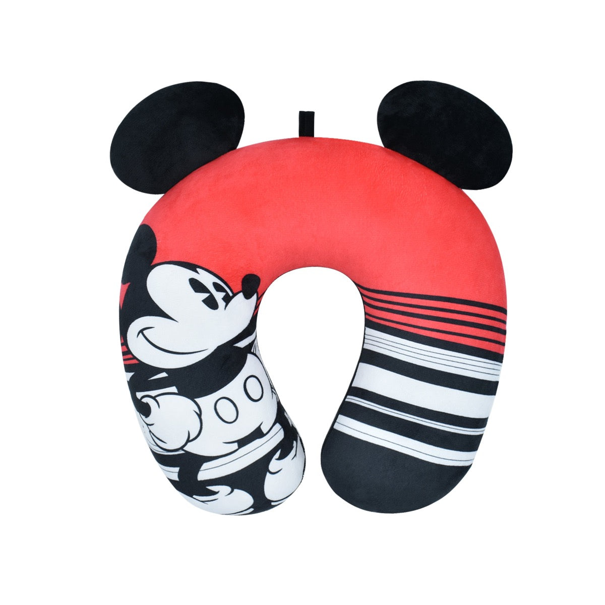 Disney Mickey Mouse stripes travel neck pillow red black white