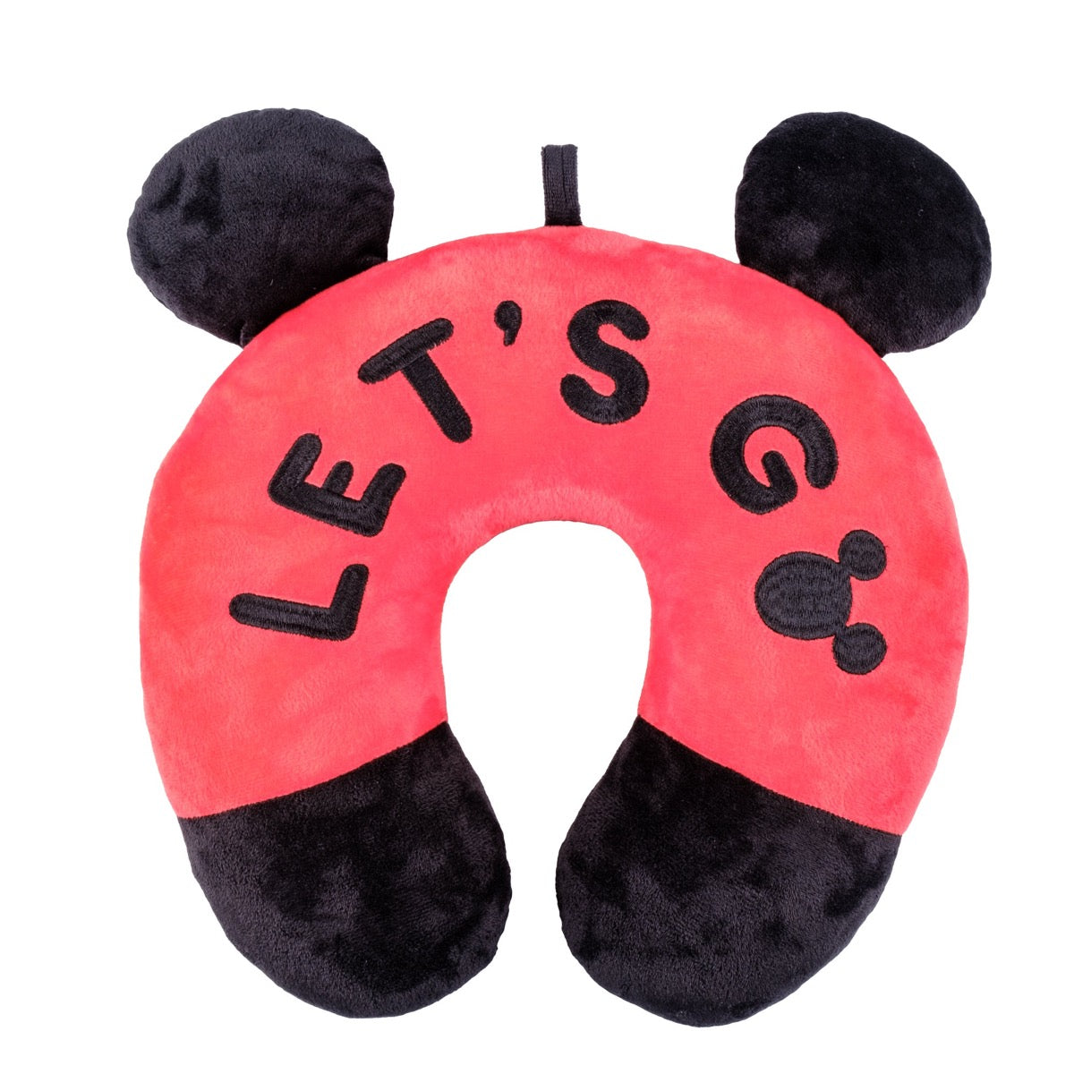 Disney Mickey Mouse let's go travel neck pillow red black