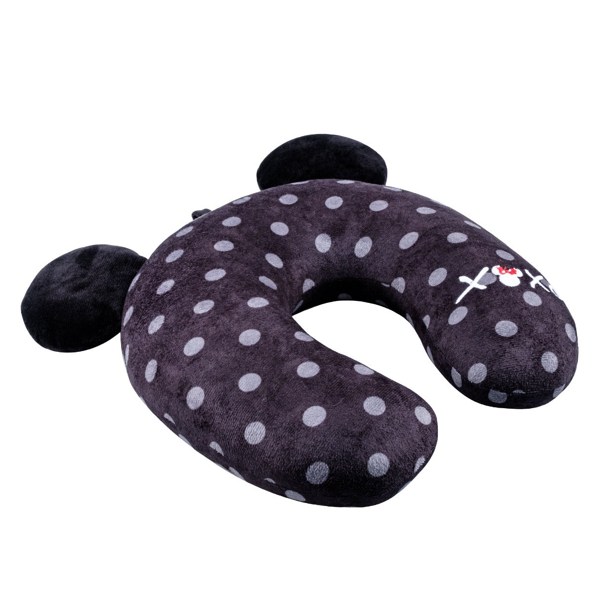 Disney Minnie Mouse Fūl XOXO travel neck pillow black white polka dot