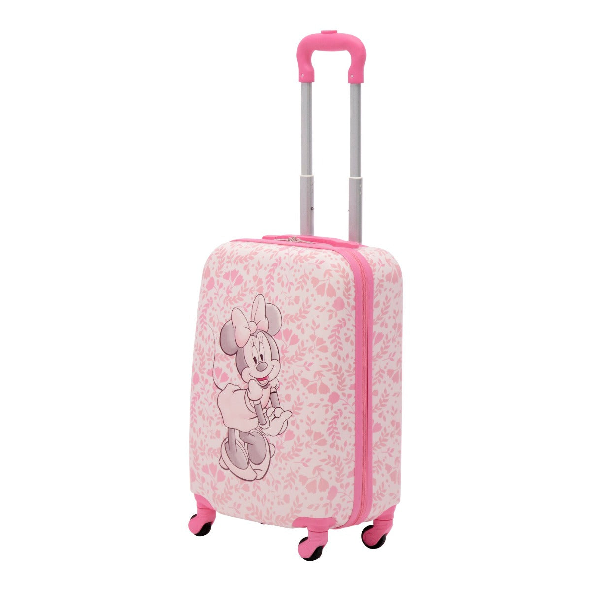 Disney Ful Minnie Mouse Floral Pink Hardside Spinner Suitcase - 20.5" Carry On Luggage for kids