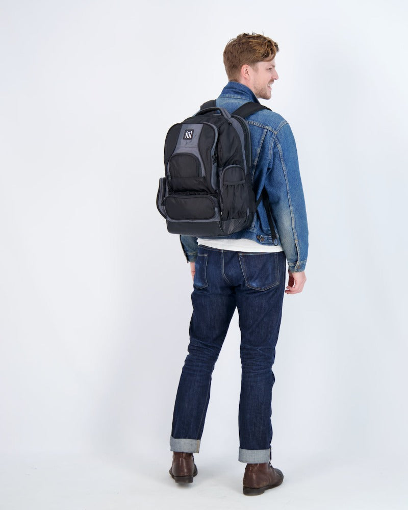 Perfect travel black backpack for 17-inch laptop 