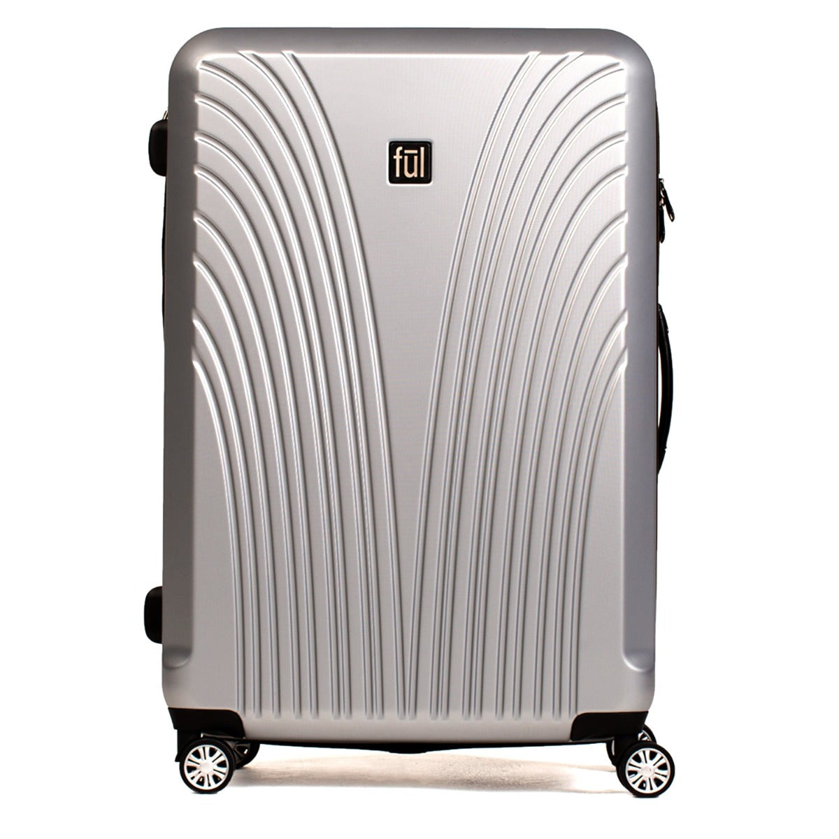 Curve Geo 29 Inch Expandable Spinner Rolling Luggage, Silver-Ful Luggage Christmas Sale