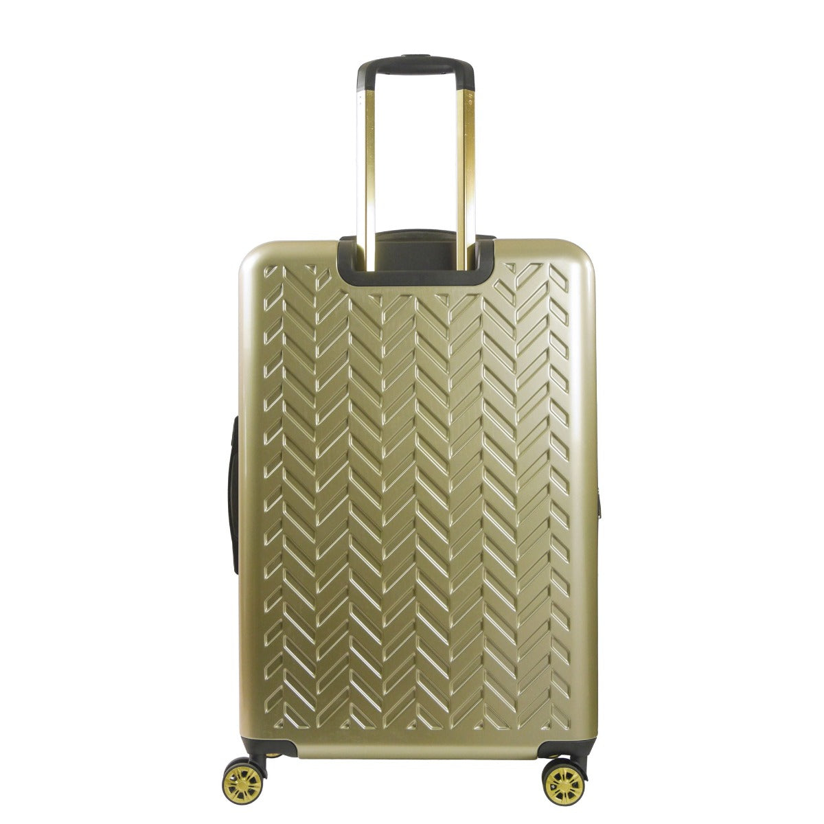 Ful Groove 31" hardside spinner suitcase gold checked luggage black details