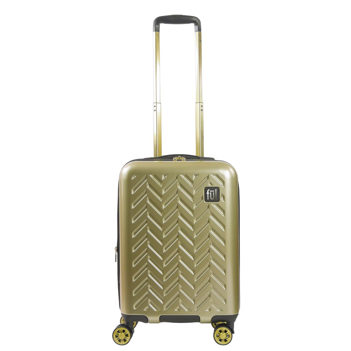 Ful Groove 22 inch carry-on hardside spinner suitcase gold luggage