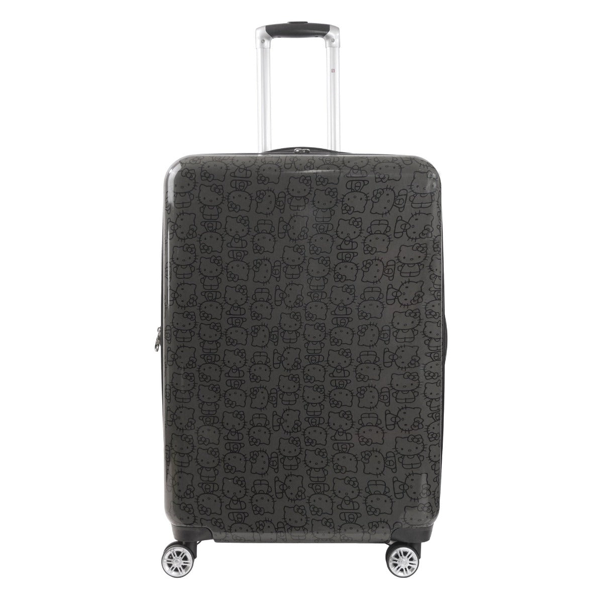 Hello Kitty Pose All Over Print 29.5 inch Hardsided Luggage Black checked spinner suitcase