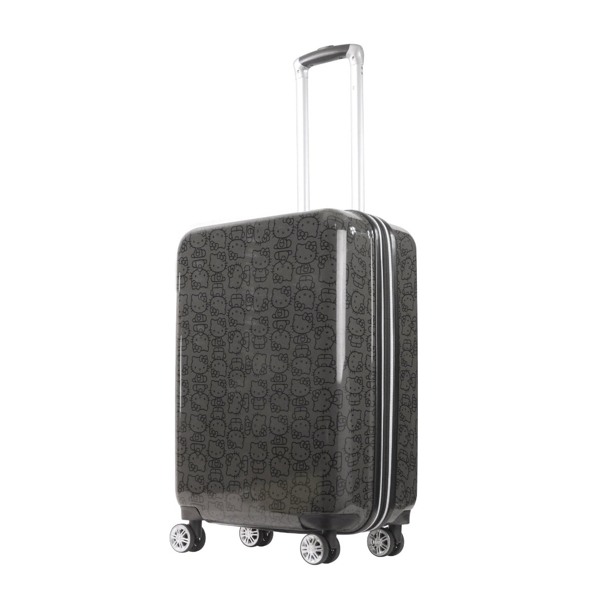 Hello Kitty Pose All Over Print 25.5" Hardsided Checked Luggage Black Spinner suitcase
