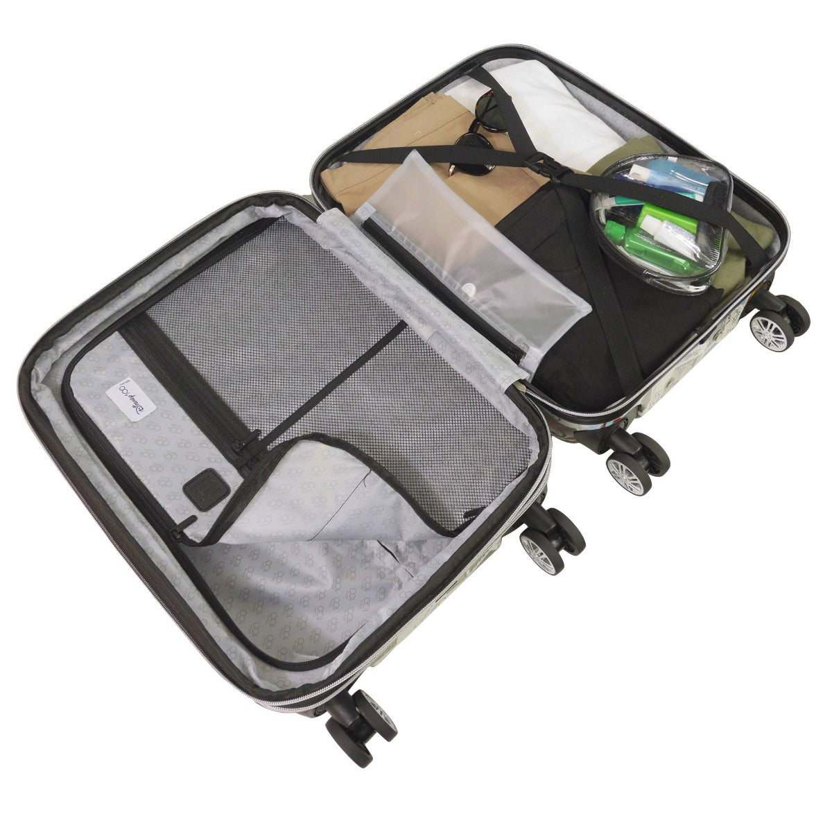 Ful Disney Stamps ABS Hardsided Spinner Suitcase 22" carry-on Luggage 360 spinner wheels Limited Edition retractable handle Interior