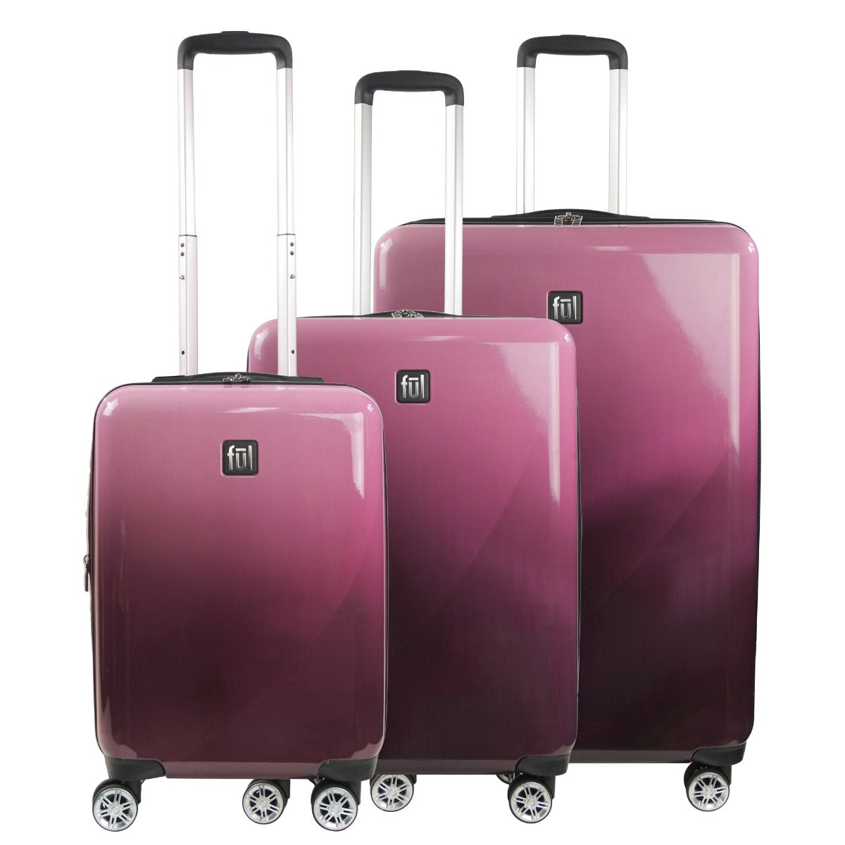 Ful Impulse Ombre Hard Shell Spinner Suitcases Luggage, 3 Piece Set luggage, Purple