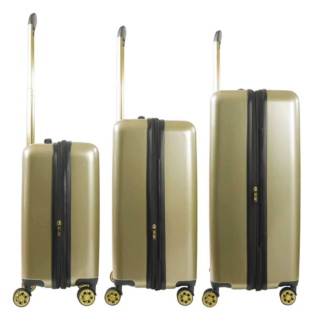 Ful Groove Hard Side Spinner Suitcases 3 Piece Gold Spinner Suitcase Rolling luggage set 22" Inch 27" Inch 31" Inch