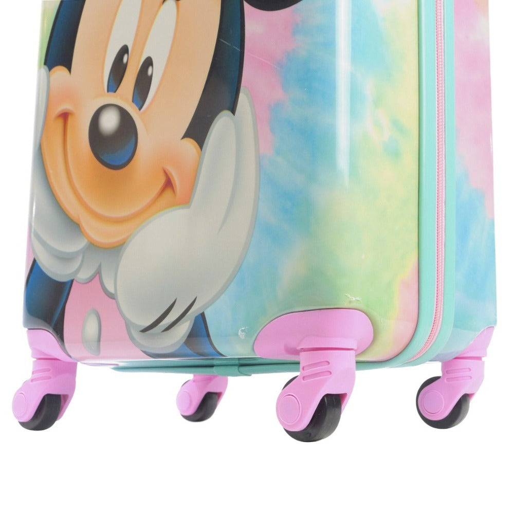 Ful Disney minnie mouse tye dye kids 21" spinner suitcase hardside luggage - kids travelling carry on suitcases