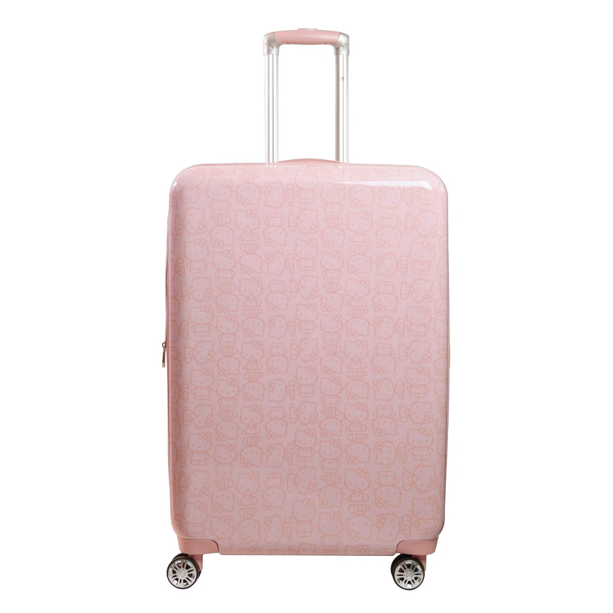 Hello Kitty Pose All Over Print 29.5" Hard-Sided Luggage Pink checked spinner suitcase