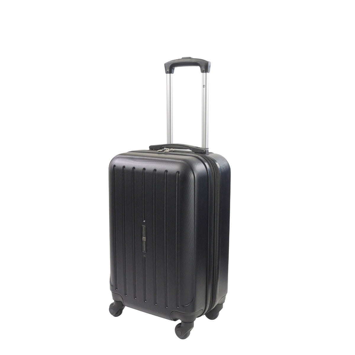 Pure 21-inch scratch resistant carry-on spinner suitcase affordable luggage in black