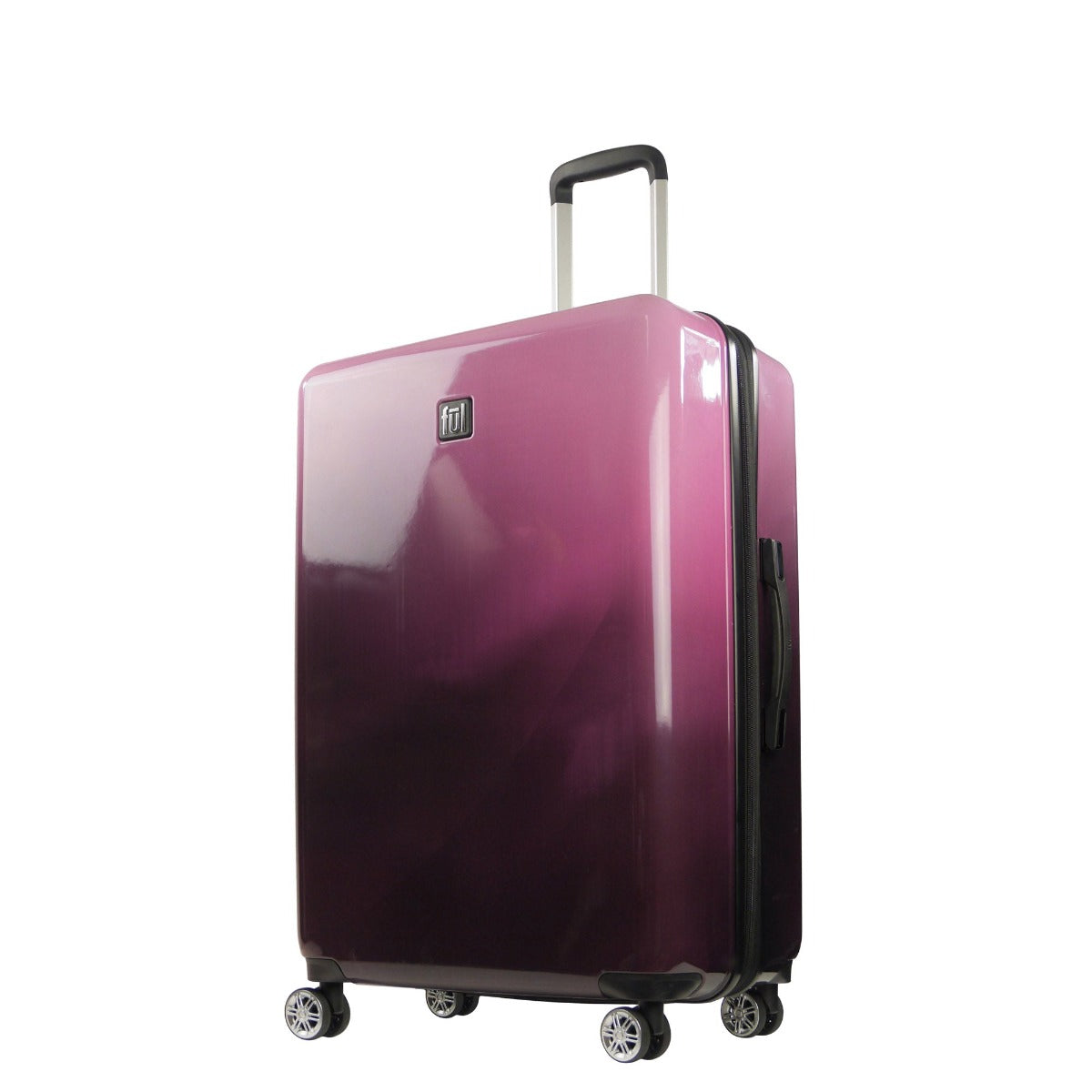 Ful Impulse Ombre Hardside Spinner Suitcase 31" Checked Luggage Pink Purple Fade 360° spinner wheels 2" expansion