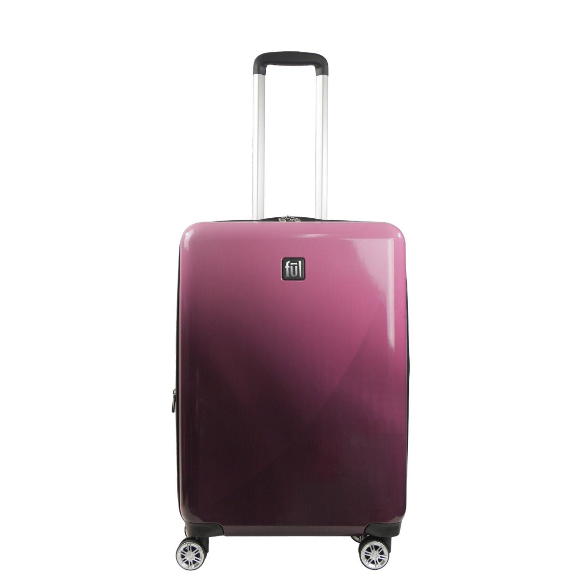 Ful Impulse Ombre Hardside Suitcase 26 inch Luggage Pink Purple Fade 360 degree spinner wheels 