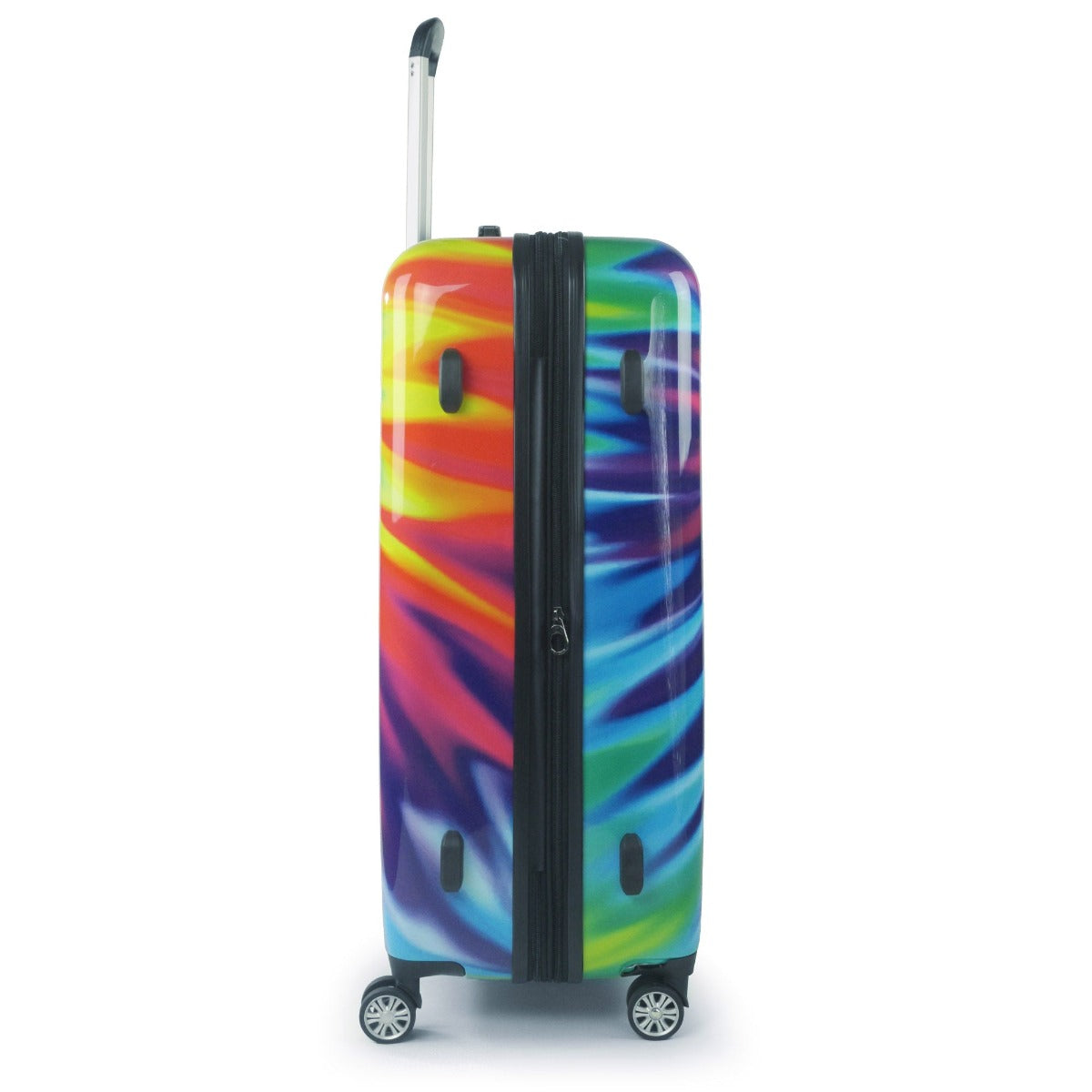 Ful Hard sided Tie dye rainbow swirl 28" spinner rolling suitcase checked luggage