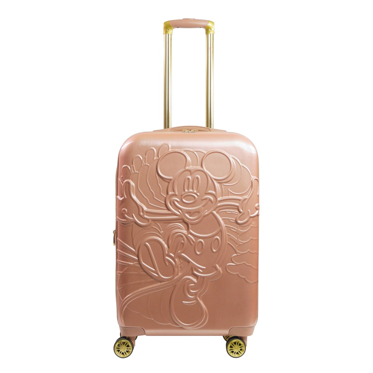 Ful Disney Running Mickey Mouse 26 inch Spinner Suitcase Rose Gold Pink retractable handle checked luggage